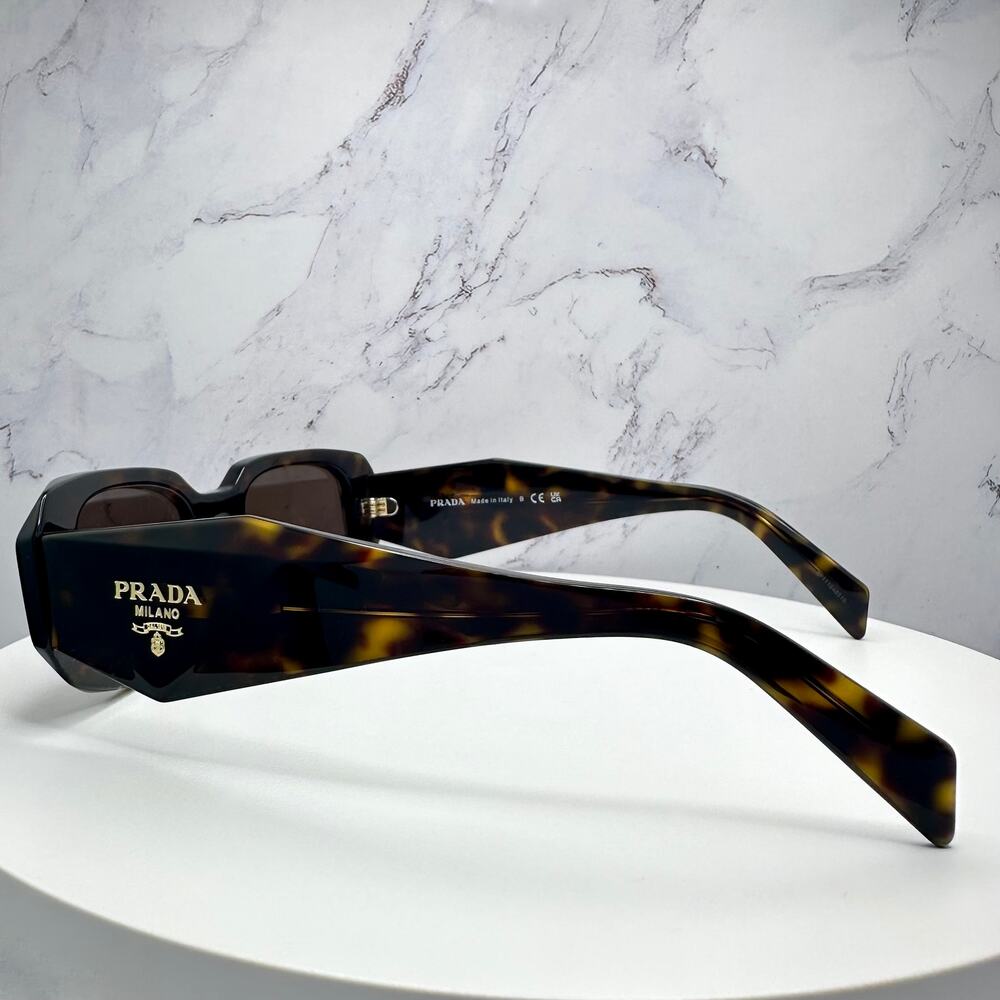 PRADA Sunglasses New Brown Tortoise Acetate PR 17WS Symbole Logo Italy Authentic - Picture 6 of 16